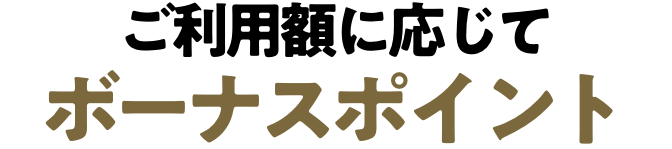 ご利用額に応じてボーナスポイント