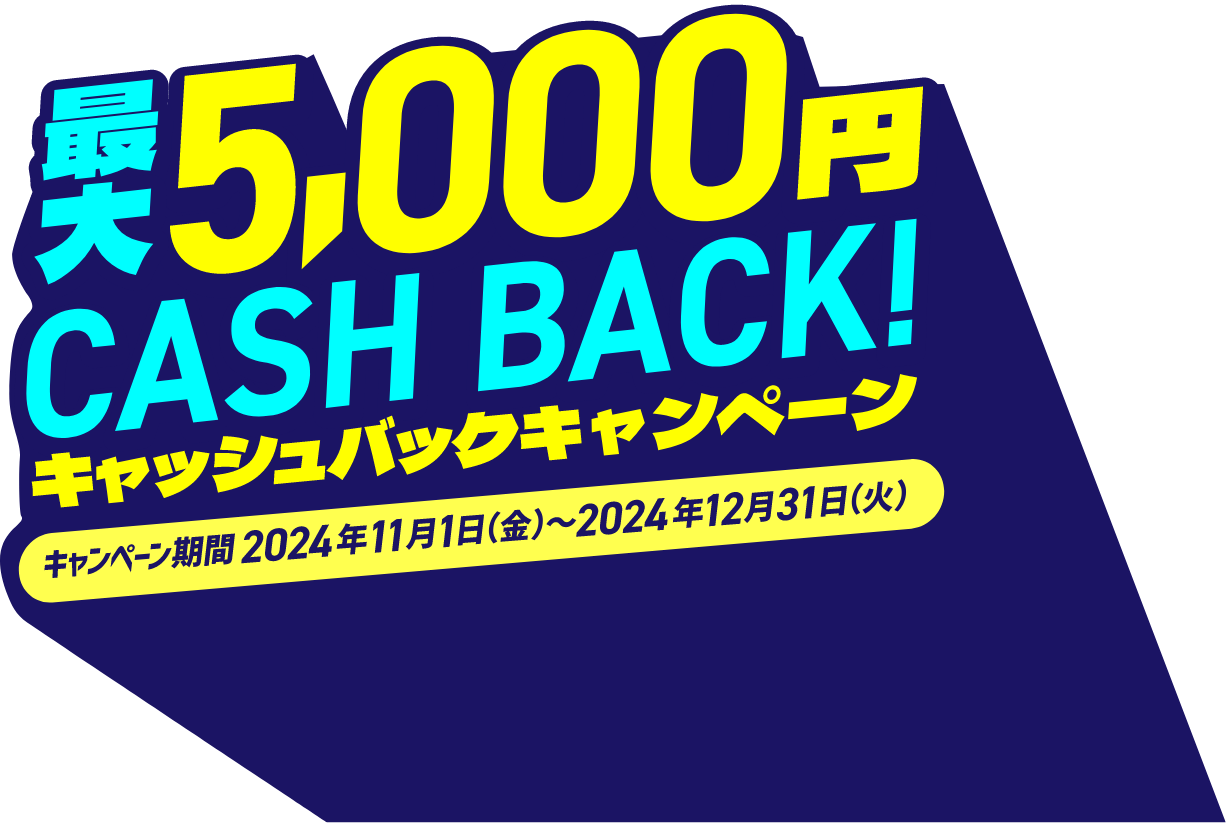 最大5,000キャッシュバックキャンペーン