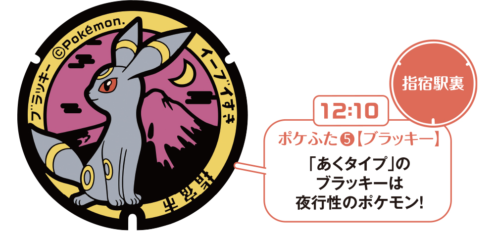 指宿駅の裏手にある「ブラッキー」のポケふた