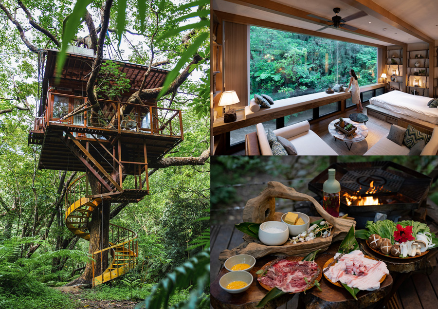 九州のおすすめサウナ「Treeful Treehouse Sustainable Resort」内観と焚き火ディナー