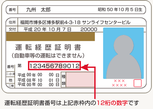 運転経歴証明書見本